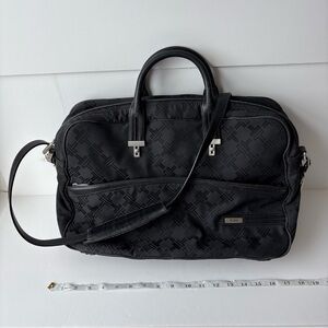 TUMI Black T Monogram Jacquard Nylon Canvas Laptop Briefcase Bag Satchel